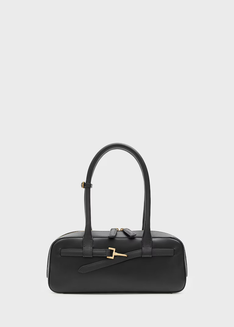 100% leather shopper back with buckle | Mango Canada