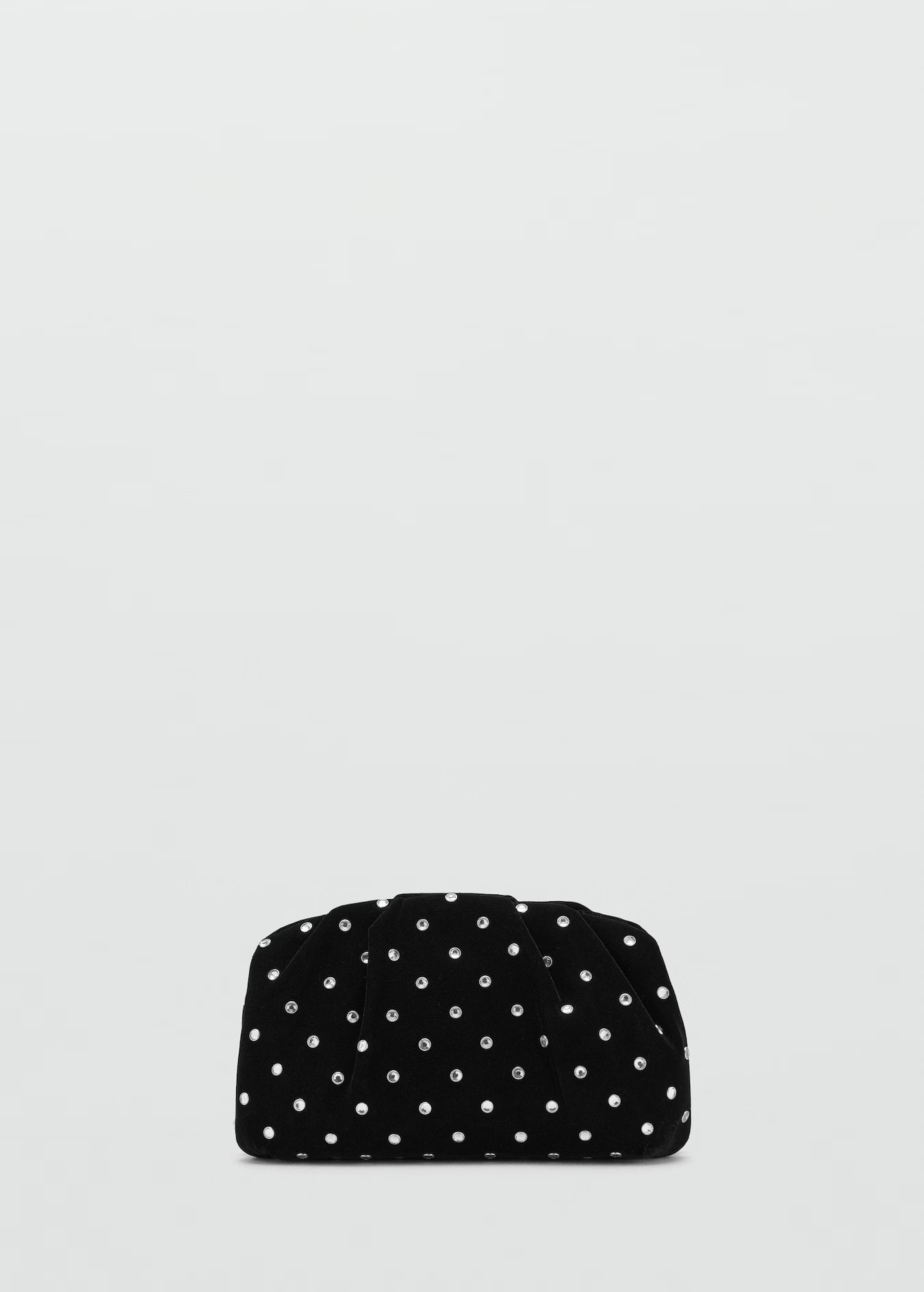 Velvet clutch with rhinestones - Women | MANGO United Kingdom | MANGO (UK)