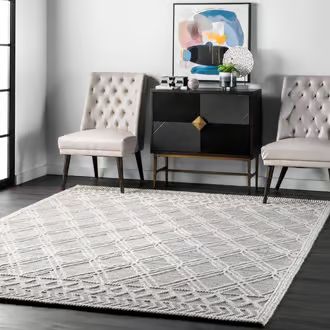 Rugs USA Gray Pearla Argyle Trellis rug - Contemporary Rectangle 7' 6"" x 9' 6 | Rugs USA