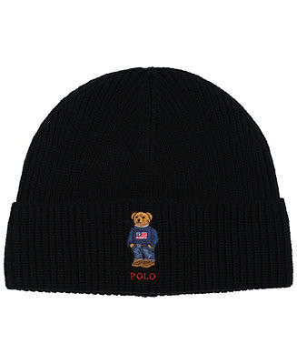 Men's Solid Flag Bear Beanie | Macy's