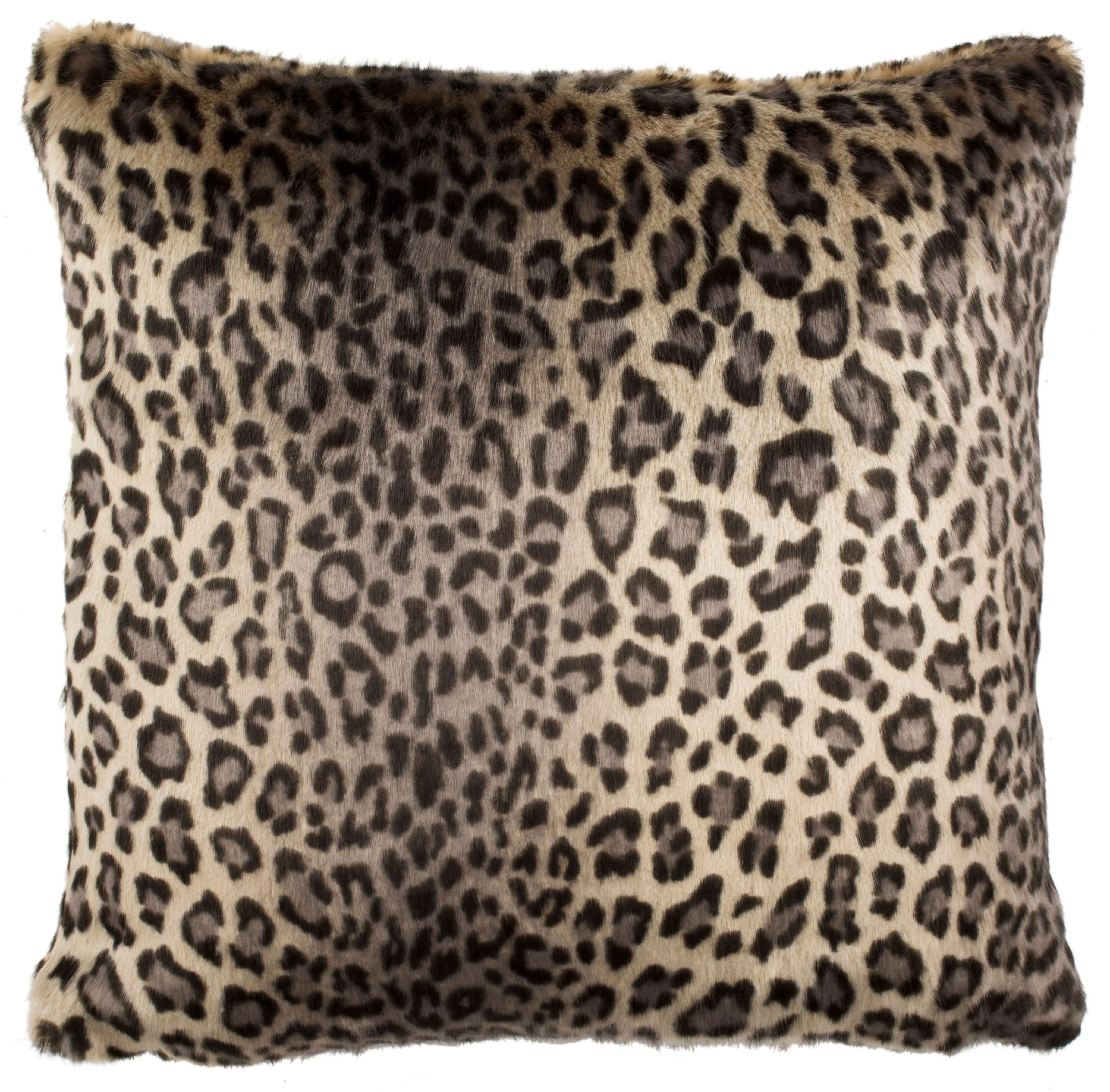 Safavieh Faux Black Leopard Plush Fur Pillow | Walmart (US)