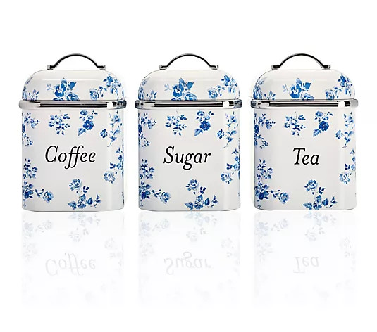 Laura Ashley 3-Piece Coffee, Tea and Sugar Canister Set | QVC