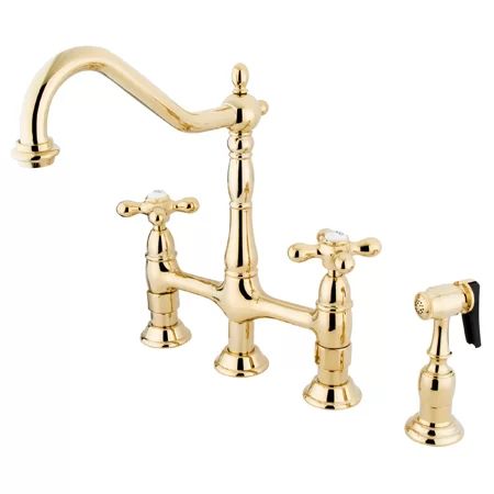 Heritage Double Handle Kitchen Faucet with Side Spray | Wayfair North America