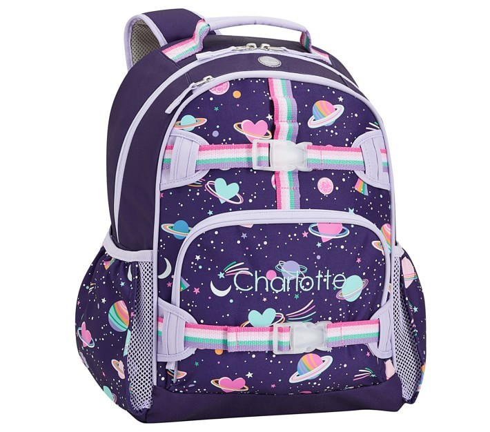 Mackenzie Rainbow Heart Galaxy Glow-in-the-dark Backpacks | Pottery Barn Kids