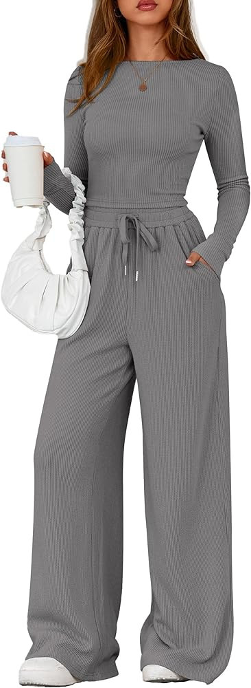 PRETTYGARDEN Matching Sets Women Clothing 2025 Fall Fashion Travel 2 Piece Lounge Sets Long Sleev... | Amazon (US)