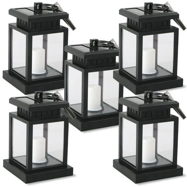 Waterproof Outdoor Solar Lantern Hanging Light LED Candle Yard Patio Garden Lamp | Walmart (US)