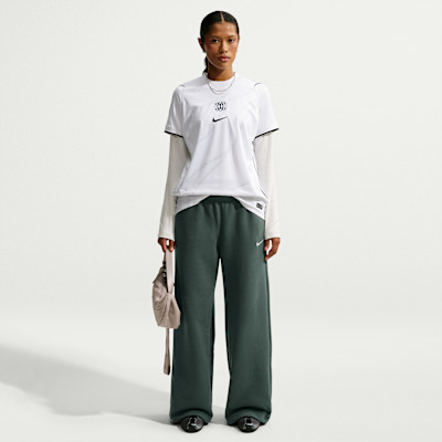 Nike Women's Studio Fleece Medium Weight Mid-Rise Wide-Leg Pants in Blue | IU1958-410 | Nike (US)