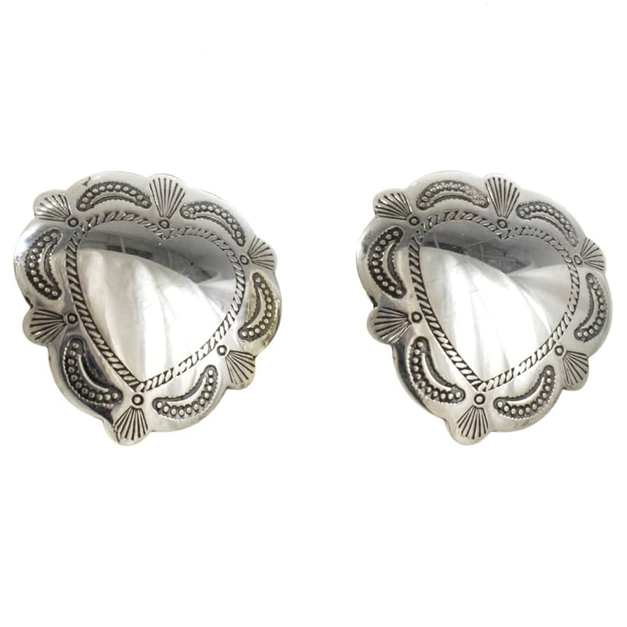 Navajo Hammered Silver Heart Concho Post Earrings Cute Sterling Studs 2238 | Amazon (US)