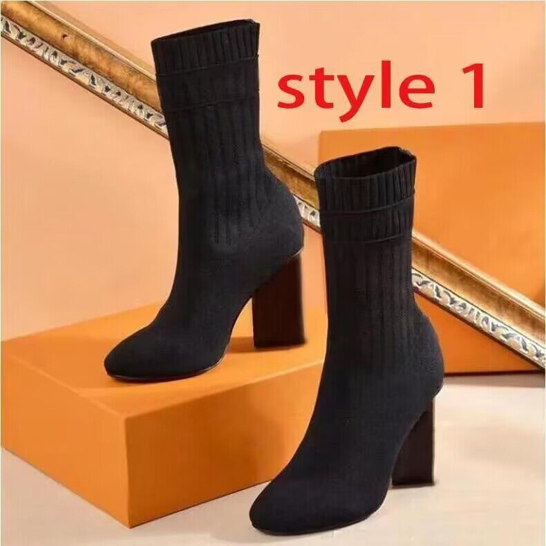 autumn winter socks heeled heel boots fashion sexy Knitted elastic boot designer Alphabetic women... | DHGate