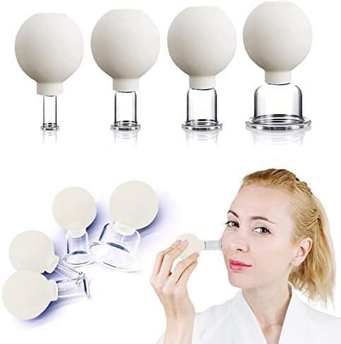 4 PCS Glass Facial Cupping Set | Silicone Vacuum Suction | Cupping Massage Therapy | A Kit For An... | Amazon (US)