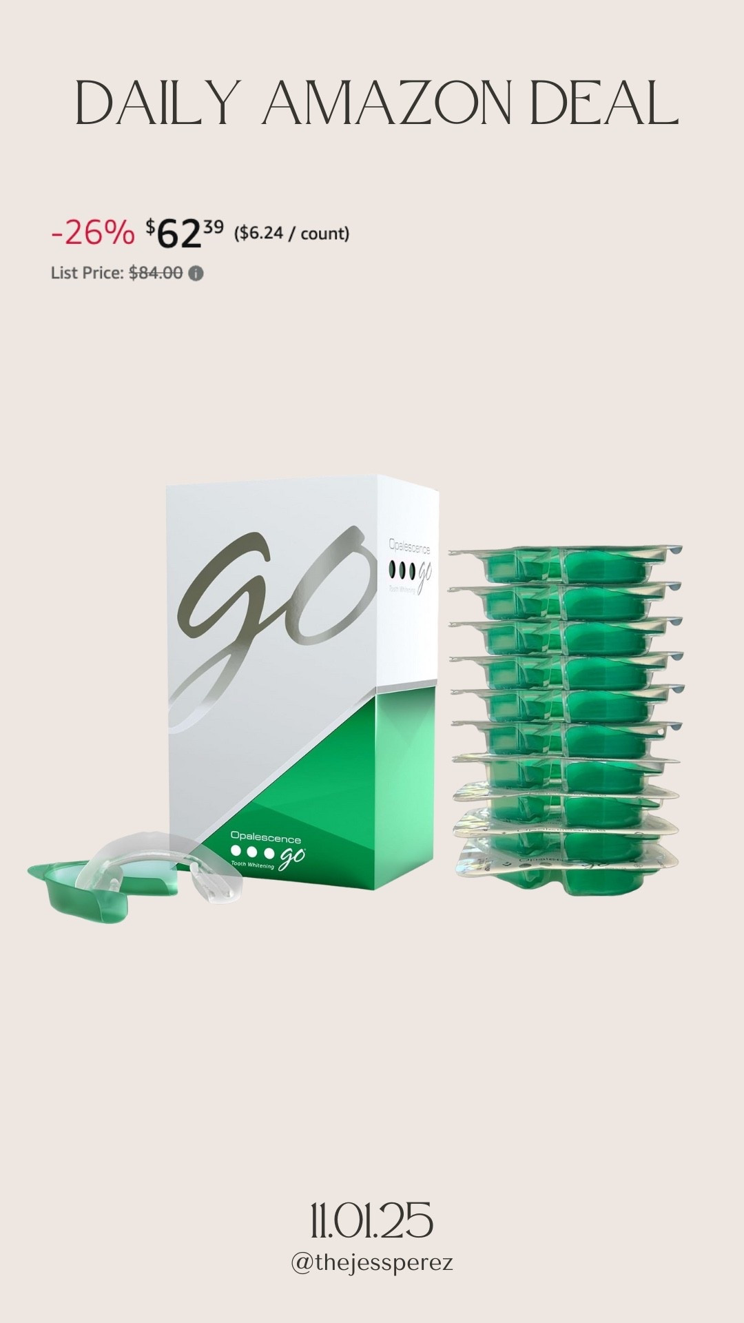 Daily Amazon deal: Opalescence Go Teeth Whitening Trays 

These were recommended by my dentist and I love them!! 

#LTKFindsUnder100 #LTKSaleAlert