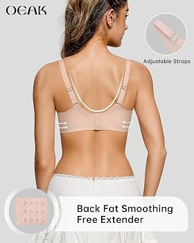 OEAK Womens Wireless Bras Scalloped Push Up Bralettes No Underwire Supportive Tshirt Bra Seamless... | Amazon (US)