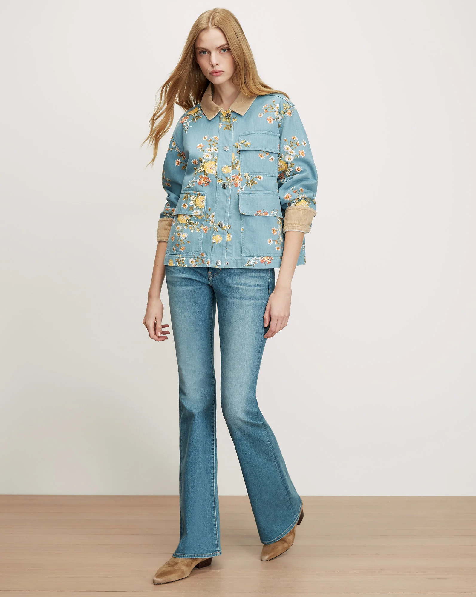 Leighton Floral Denim Jacket in Garden Bouquet | Veronica Beard | Veronica Beard