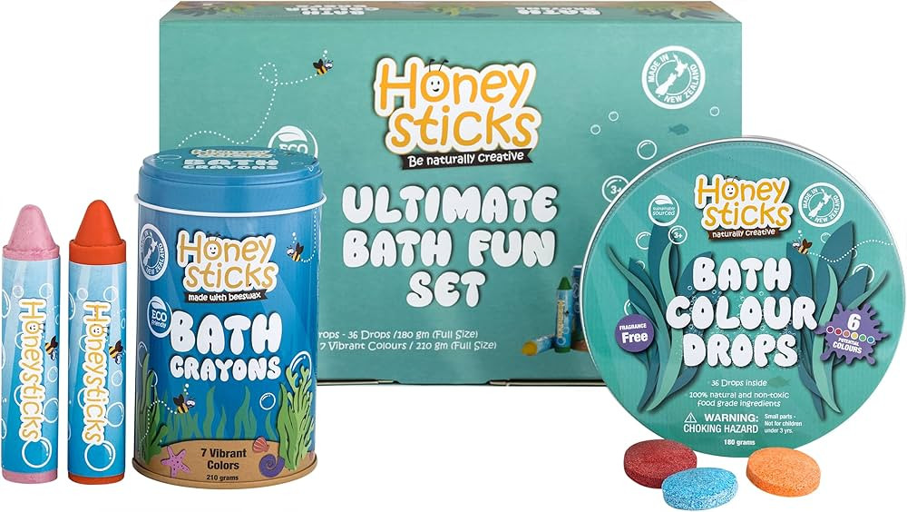 Honeysticks Ultimate Bath Fun Set - Non Toxic Bath Crayons (7 Pack) and Bath Color Tablets (36 Dr... | Amazon (US)
