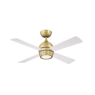 Kwad 44 in. Integrated LED Brushed Satin Ceiling Fan with Opal Frosted Glass Light Kit and Remote Control | The Home Depot