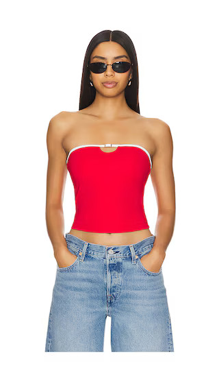Whitney Strapless Top in Red | Revolve Clothing (Global)