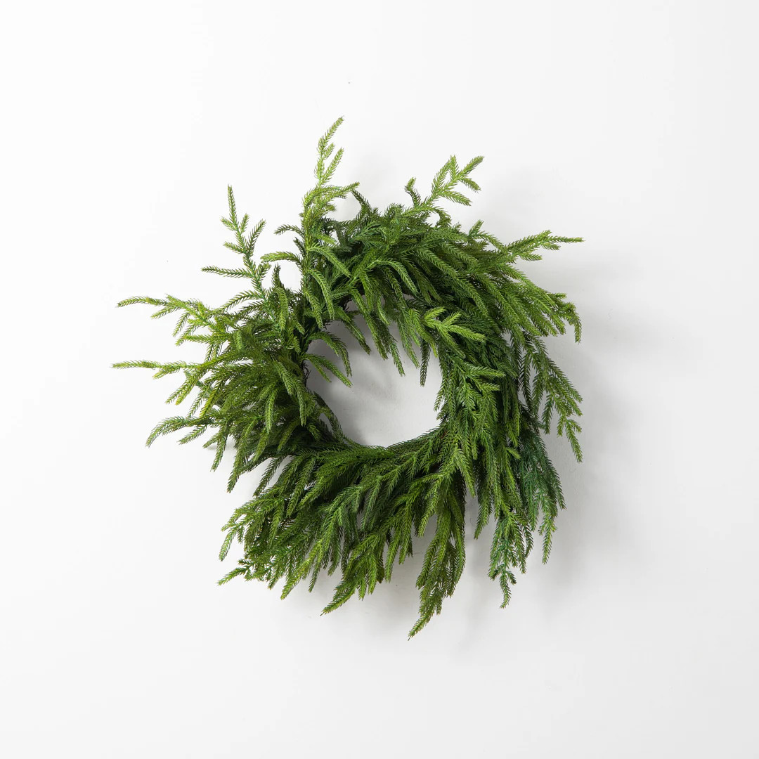 Norfolk Collection - Real Touch Norfolk Pine Front Door Christmas Holiday Winter Wreath - 2 Size ... | Darby Creek Trading