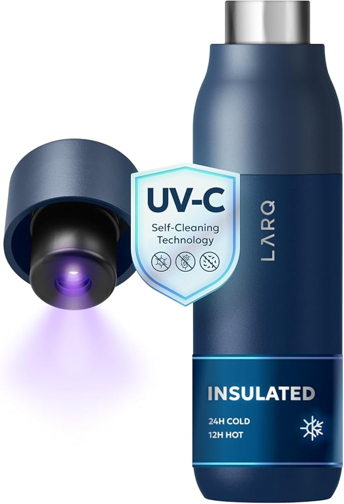 LARQ PureVis Smart Self-Cleaning UV Insulated Stainless Steel Water Bottle | 24h cold or 12h hot,... | Amazon (US)