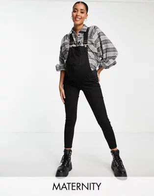 River Island Maternity denim overalls in black | ASOS | ASOS (Global)