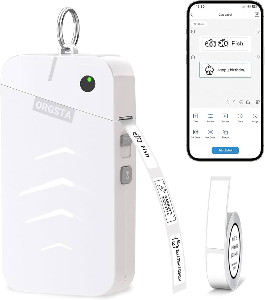 ORGSTA Label Maker Machine with Tape Bluetooth Portable Thermal Labelling Printer for School Home... | Amazon (US)