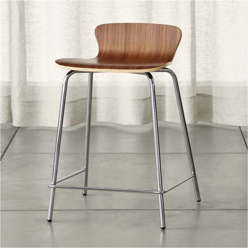 Felix Walnut Counter Stool | Crate & Barrel