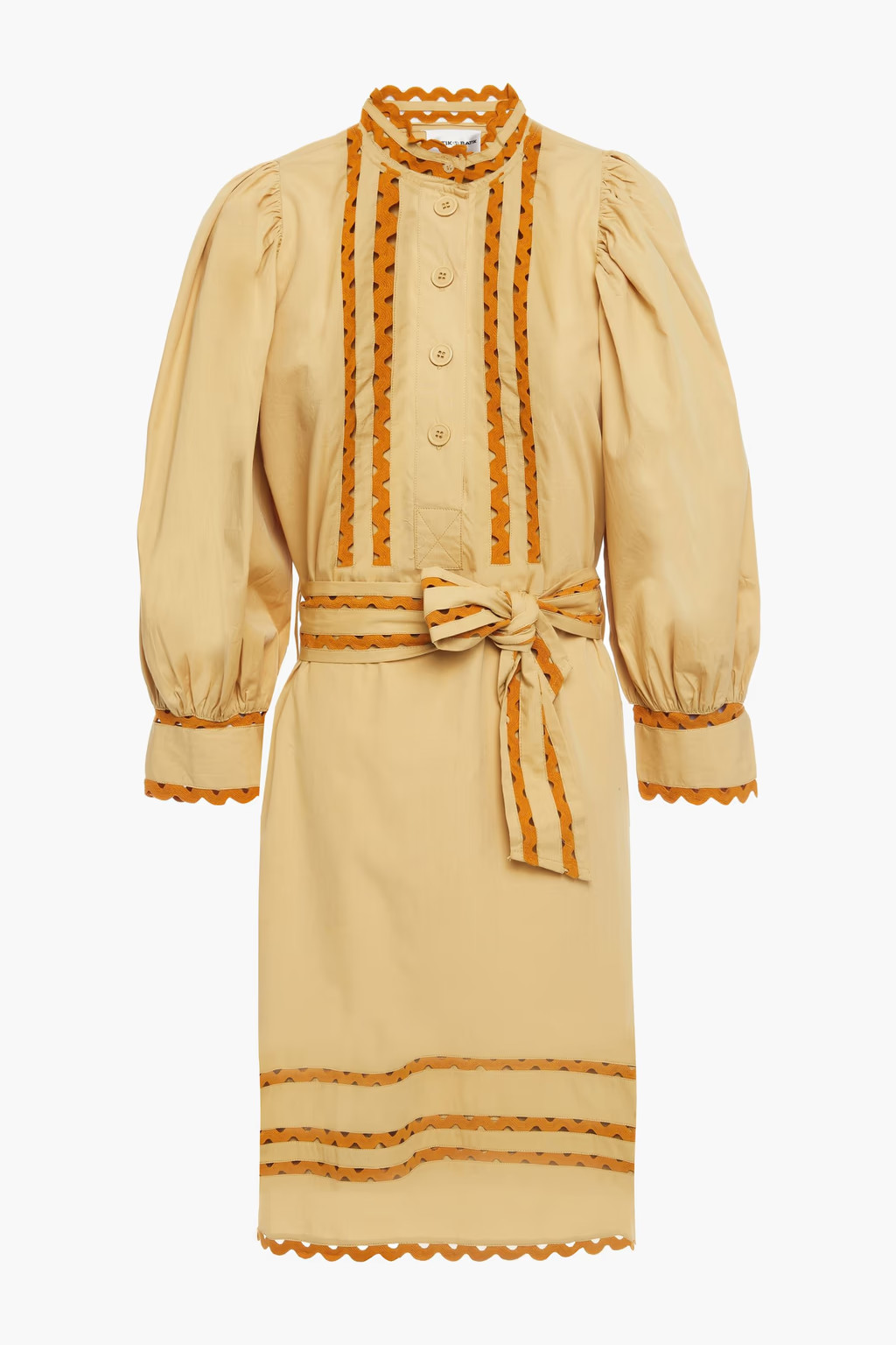 Mali belted rickrack-trimmed cotton-poplin dress | The Outnet (APAC)