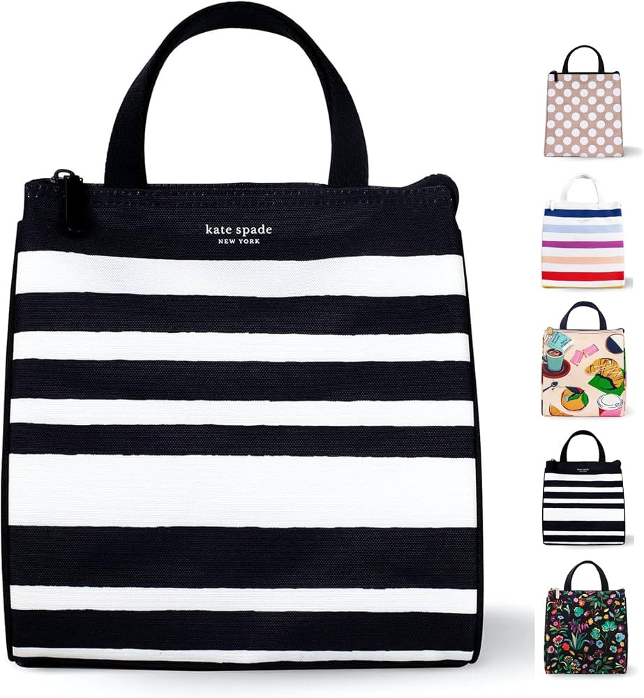Kate Spade New York Cute Lunch Bag for Women, Large Capacity Lunch Tote, Adult Lunch Box with Sil... | Amazon (US)