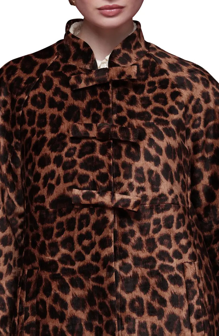 Avec Les Filles Leopard Print A-Line Jacket | Nordstrom | Nordstrom