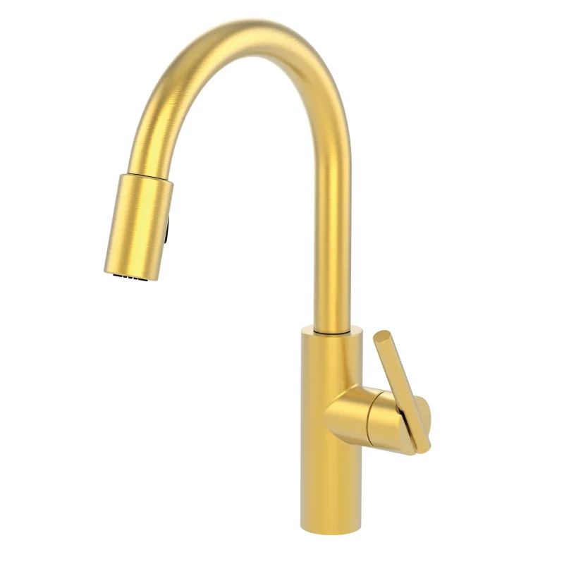 Newport Brass 1500-5103 East Linear Pull-Down Spray Kitchen Faucet with Magnetic Satin Brass (PVD) Faucet Single Handle | Build.com, Inc.