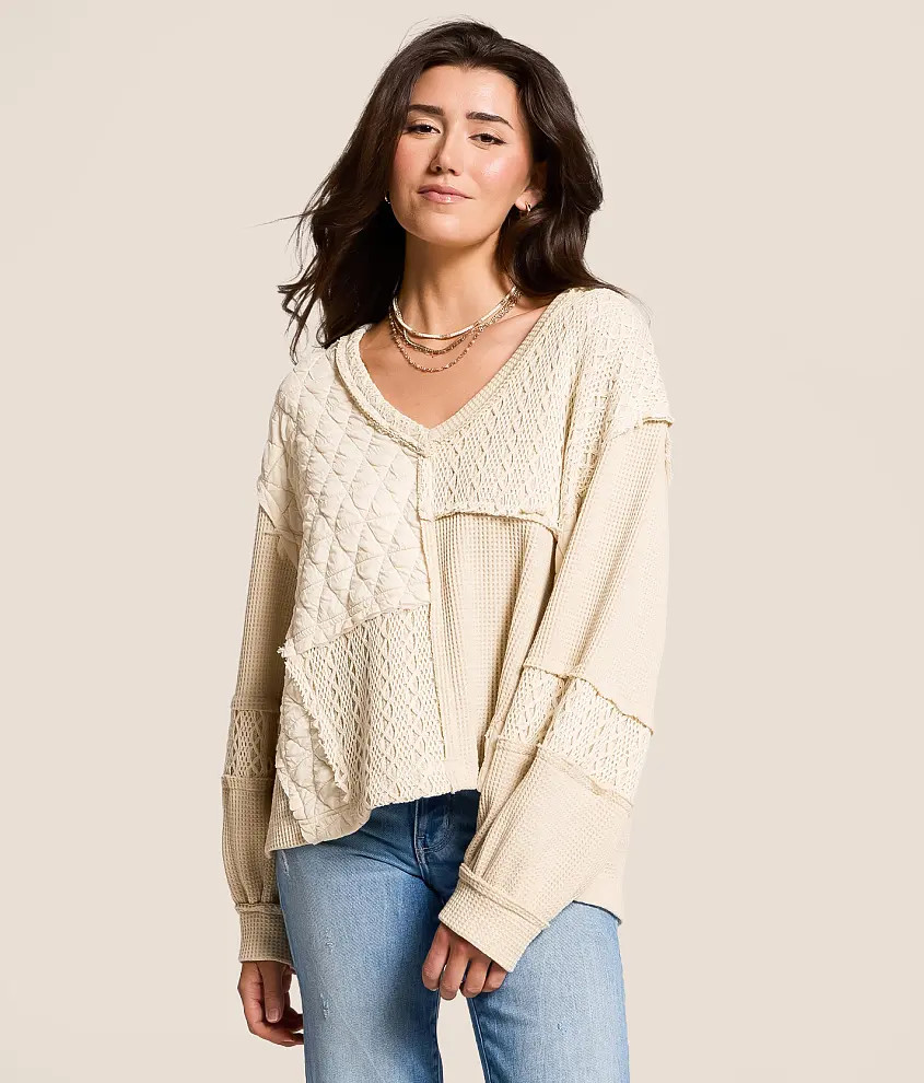 Quilted Crochet Pullover | Buckle