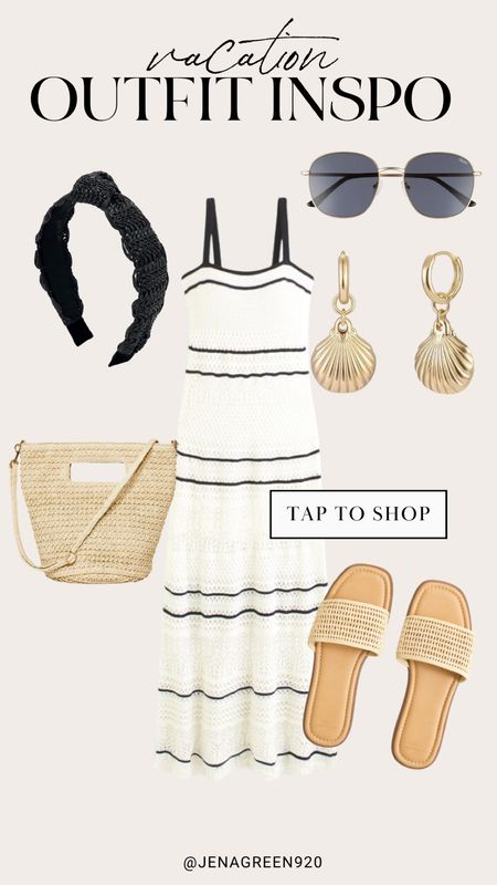 Vacation Outfit Inspo | Beach Outfit | Summer Crochet Dress | Straw Sandals | Straw Bag

#LTKStyleTip #LTKShoeCrush #LTKItBag