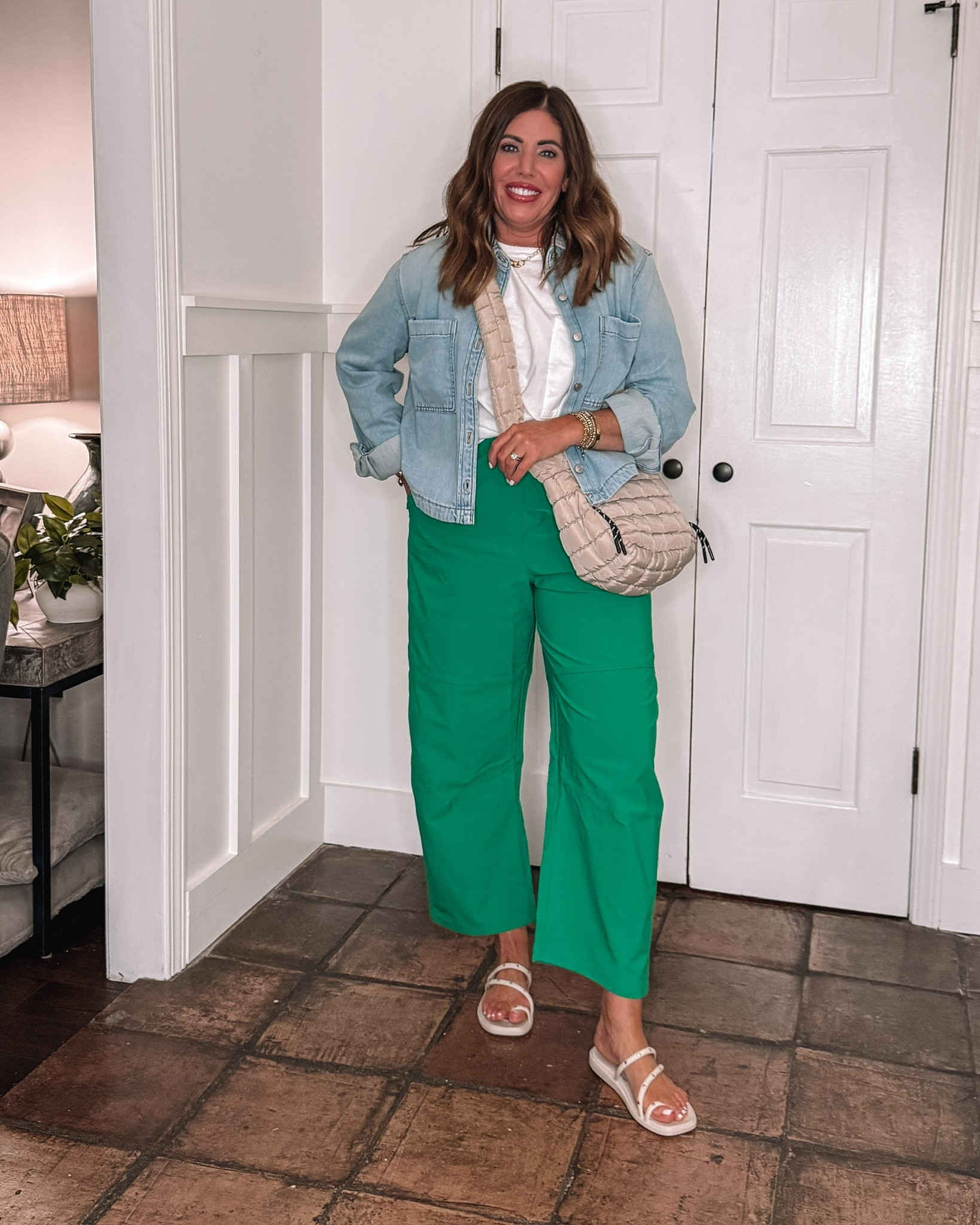 Super cute & comfy casual spring outfit

@Aerie green pants are adorable and so comfortable. They are just like the free people pants for less! This color is so fun for spring. I’m wearing a small long. if you want a baggier fit stick with your true size.

#LTKSaleAlert #LTKMidsize #LTKOver40