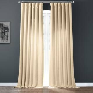Exclusive Fabrics & Furnishings Sepia Beige Solid Rod Pocket Light Filtering Curtain - 50 in. W x... | The Home Depot