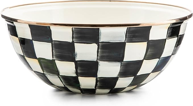 MACKENZIE-CHILDS Enamel Everyday Bowl, Serving Bowl for Entertaining, Medium, Black-and-White Cou... | Amazon (US)