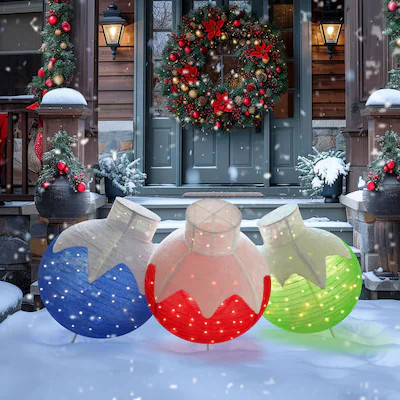 VEIKOUS 36-in Freestanding Ornament Yard decoration with White LED Lights Lowes.com | Lowe's