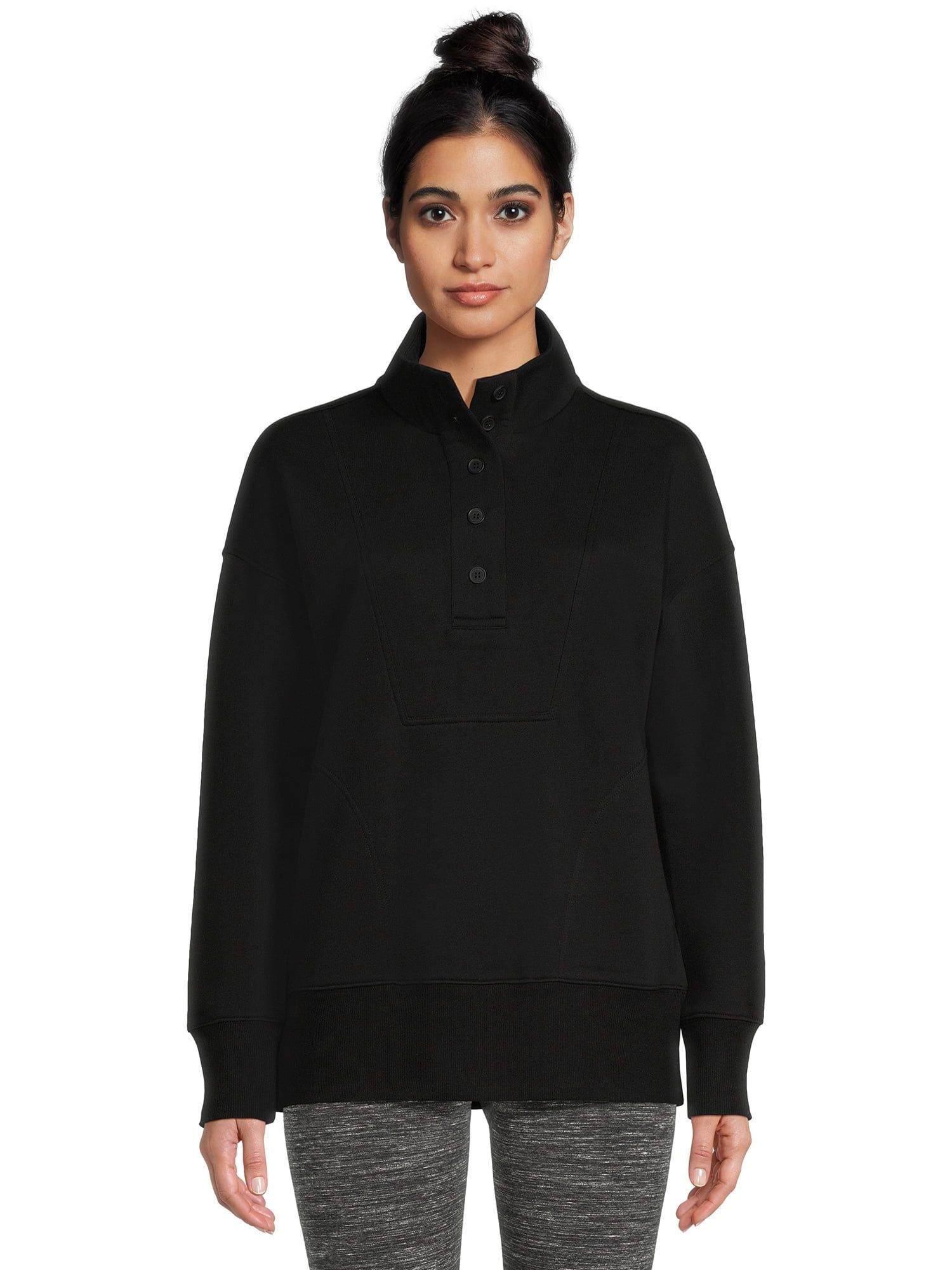 Time And Tru Women's Placket Pullover Top - Walmart.com | Walmart (US)