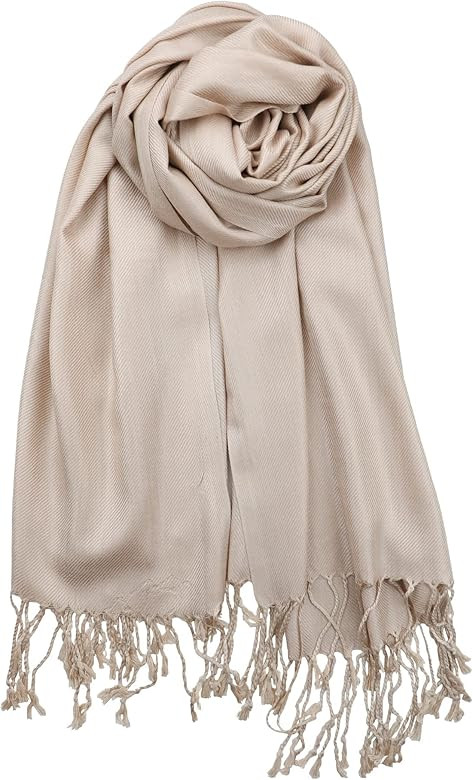 Achillea Soft Silky Solid Pashmina Shawl Wrap Scarf for Wedding Bridesmaid Dress | Amazon (US)