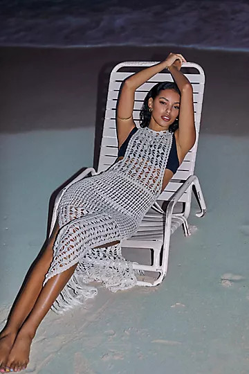 Londyn Side-Slit Crochet Dress | Anthropologie (US)