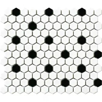 Vintage Hexagon  1" x 1" Porcelain Mosaic Tile | Wayfair North America