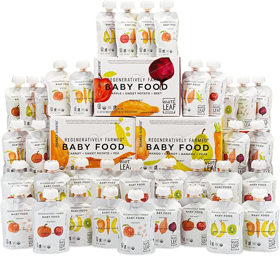White Leaf Provisions’ Organic Baby Food Bundle Variety Box (36 / 3.17oz pouches, variety of fl... | Amazon (US)
