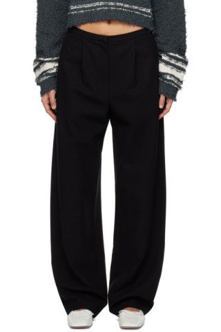 TheOpen Product - Black Volume Tuck Trousers | SSENSE