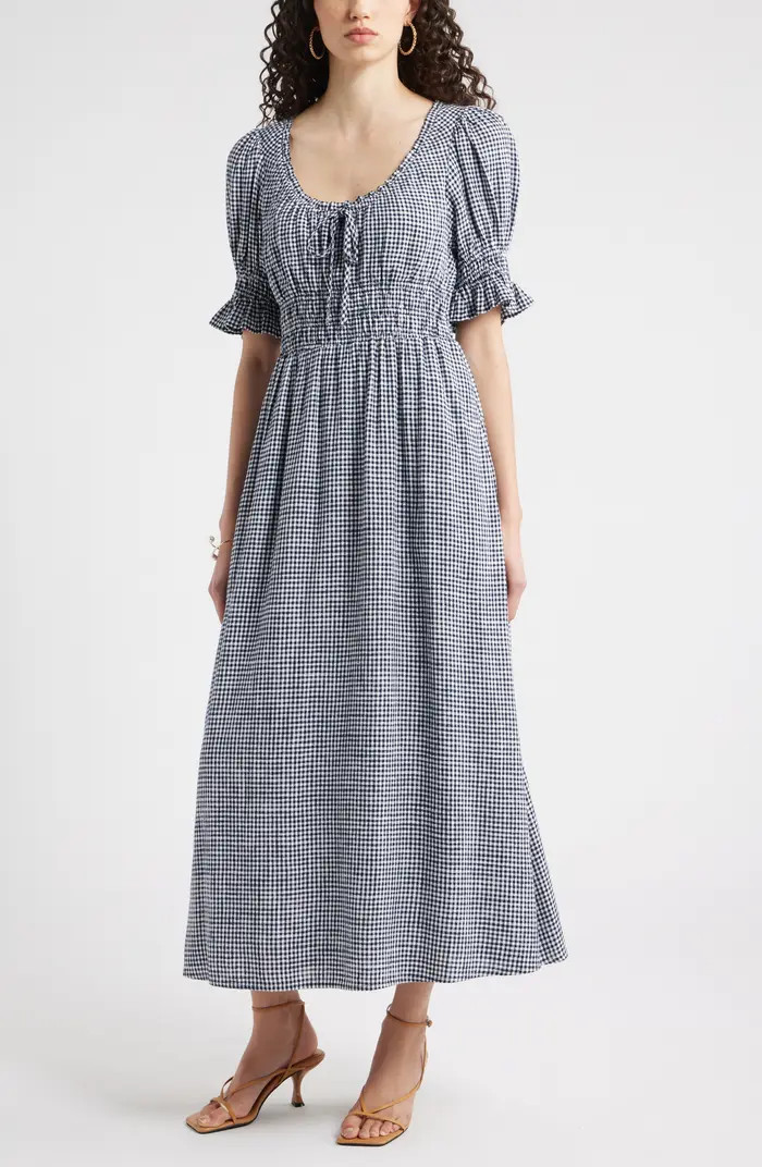 Gingham Smocked Waist Maxi Dress | Nordstrom
