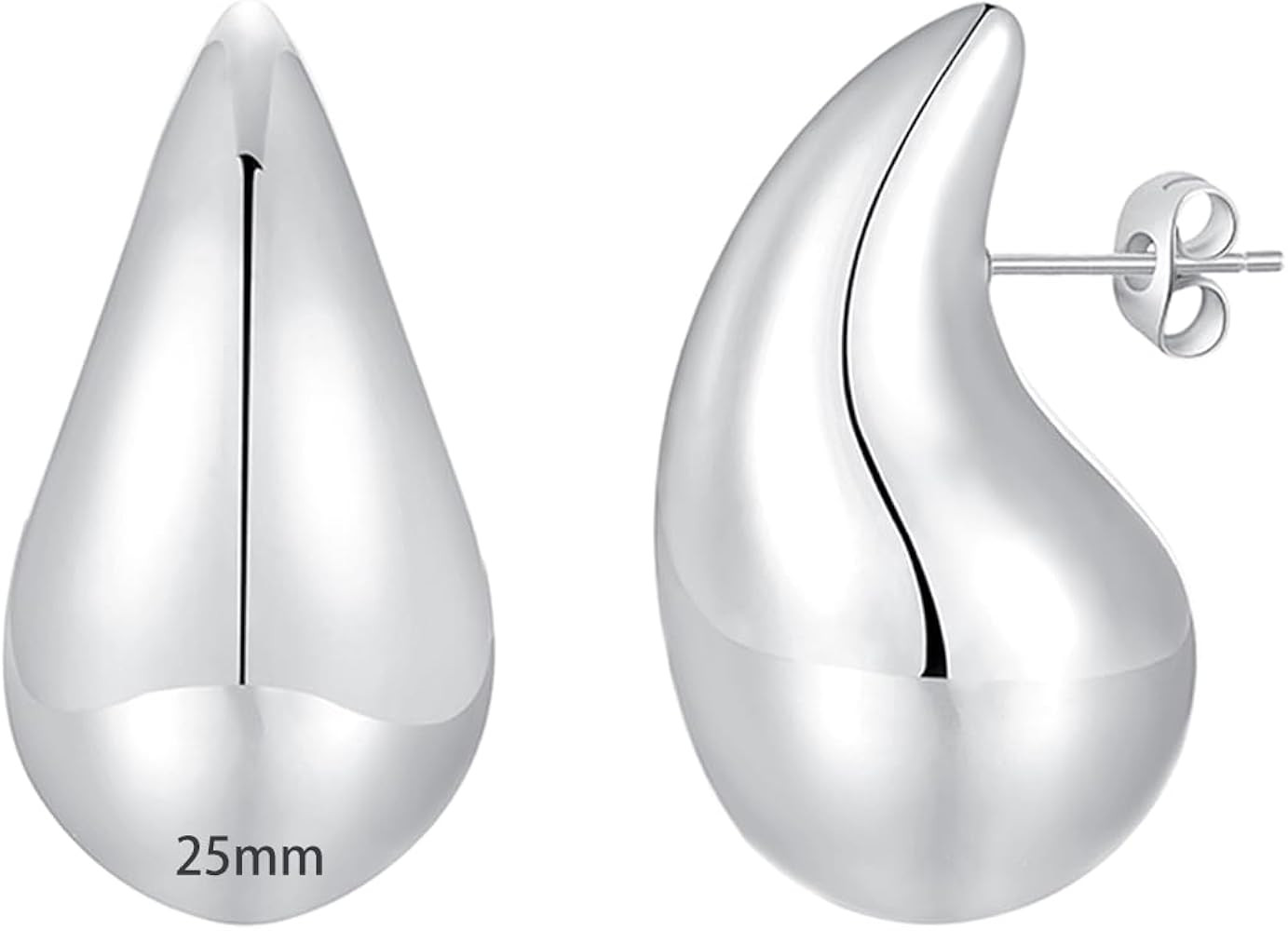 Apsvo Chunky Gold Hoop Earrings for Women, Dupes Earrings Lightweight Waterdrop Hollow Open Hoops... | Amazon (US)