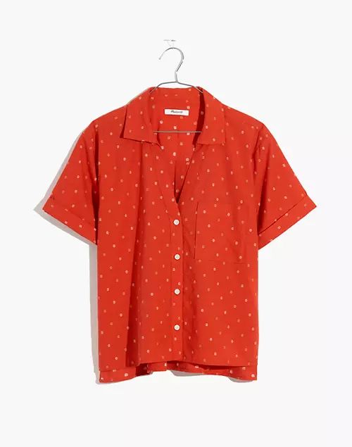 V-Neck Pocket Shirt in Floral Jacquard | Madewell