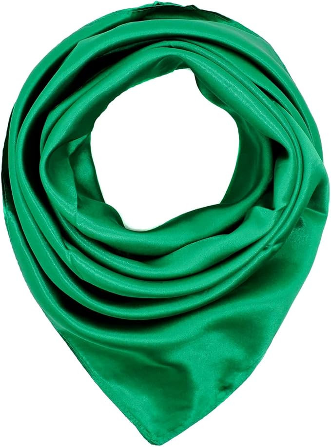 35×35 inches large square women's satin silk like head scarf fashion pattern silk feeling hair s... | Amazon (US)