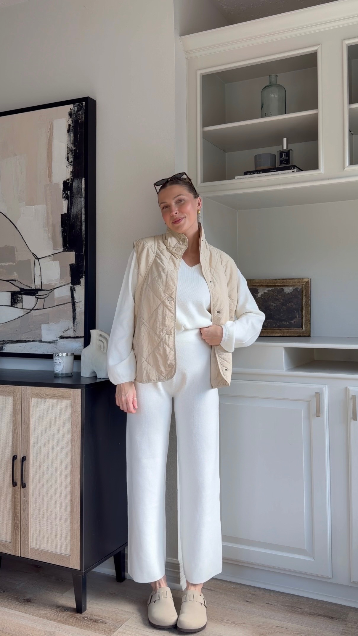 Cozy winter outfit inspo | Wearing M in matching set + L in vest 

 #LTKootd #LTKFindsUnder50