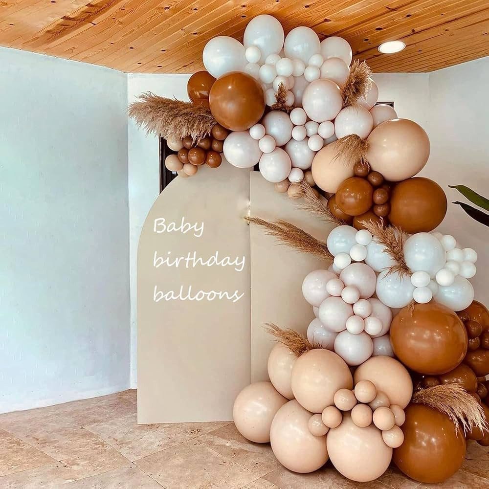 129 Pcs DIY Boho Balloons Garland Bush Balloon Garland Arch Kit Double Stuffed Blush Pink Balloons Dusty Rose Balloon Garland for Baby Shower Decorations Party Birthday | Amazon (US)