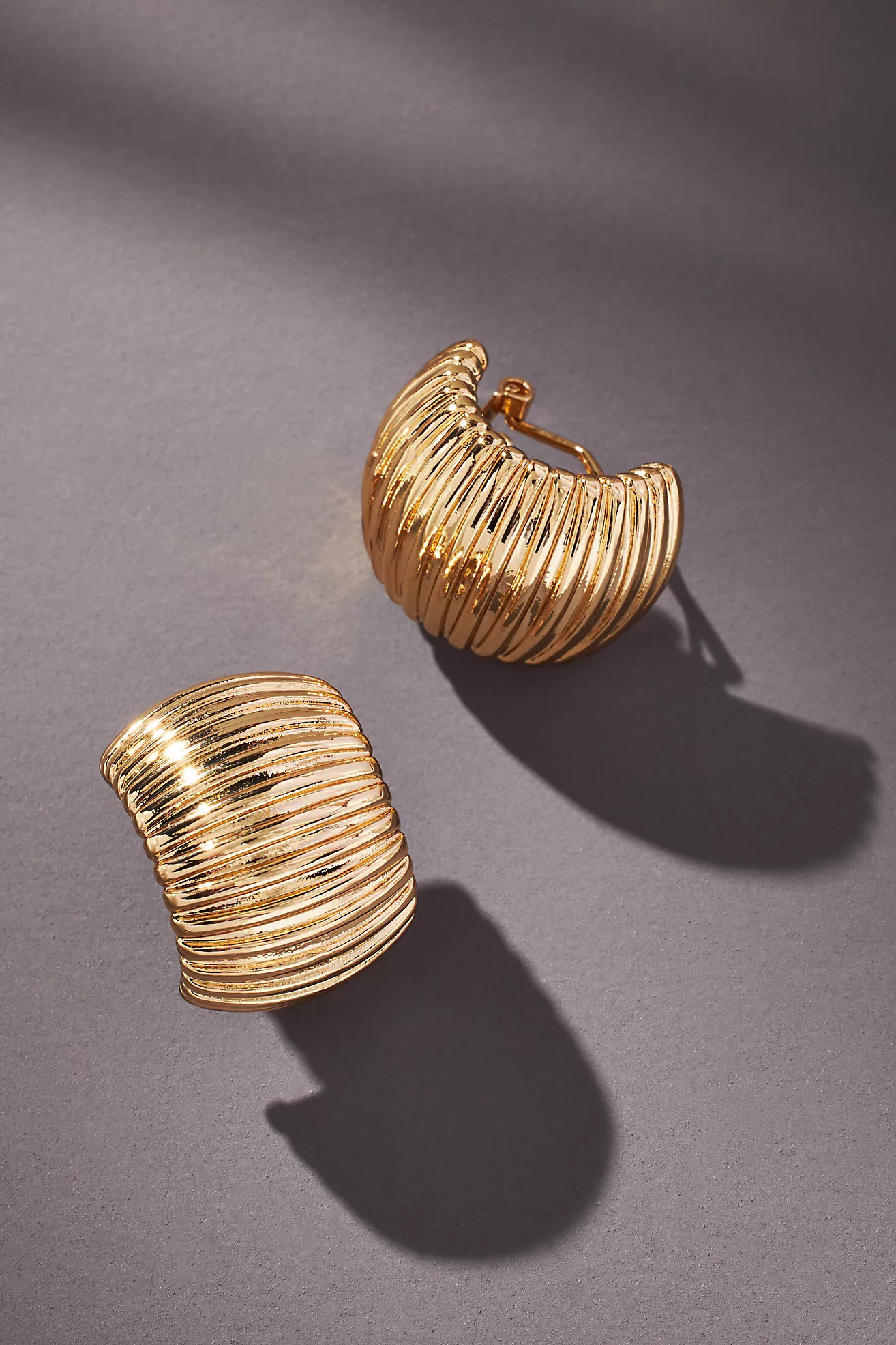 Ribbed Huggie Earrings | Anthropologie (US)