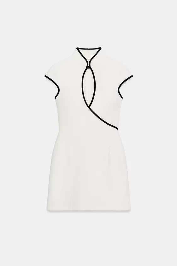MINI DRESS WITH CONTRAST PIPING | Zara UK