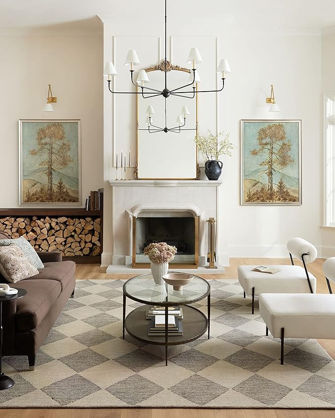 Loloi Chris Loves Julia x Francis Collection FRA-01 Area Rug 5'-0" x 7'-6" Beige/Charcoal Rectang... | Amazon (US)